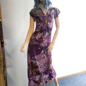 Retro Purple Maxi Dress